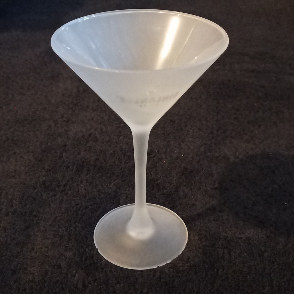 FINLANDIA VODKA Martini FROSTED Glass Stemmed Logo MADE IN FRANCE ARC